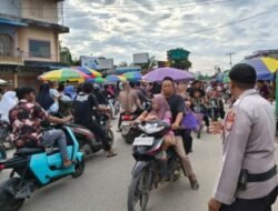Polsek Kubu Turun Amankan Pasar Ramadhan Jelang Berbuka Puasa