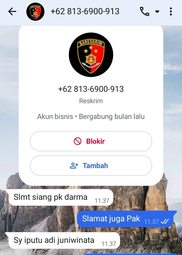 Alamak..Nama Kasat Reskrim Polres Rohil Dicatut OTK, Masyarakat Dan Pengusaha Diminta Waspada