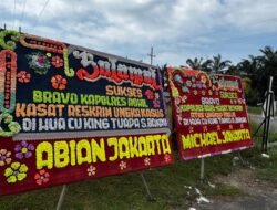 Puluhan Karangan Bunga Penuh Apresiasi Hiasi Mapolres Rohil Usai Ungkap Pencurian Hiolo Kelenteng