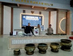 Polres Rohil Ringkus Geng Pencuri Benda Suci, 5 Hiolo Senilai Rp238 Juta Pulang Utuh