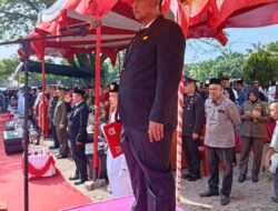 Anggota DPRD Rohil Raja Hot Siregar Bacakan Teks Proklamasi di Upacara Puncak Detik-Detik Proklamasi TPTM